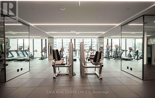 330 - 215 Lakeshore Road W, Mississauga, ON - Indoor Photo Showing Gym Room