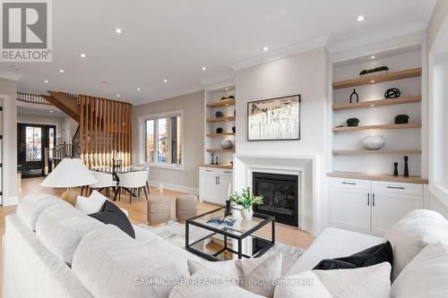 4584 Full Moon Circle, Mississauga, ON - Indoor Photo Showing Living Room With Fireplace