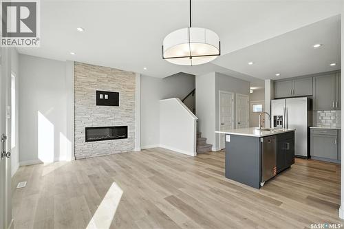 522 Myles Heidt Manor, Saskatoon, SK - Indoor With Fireplace