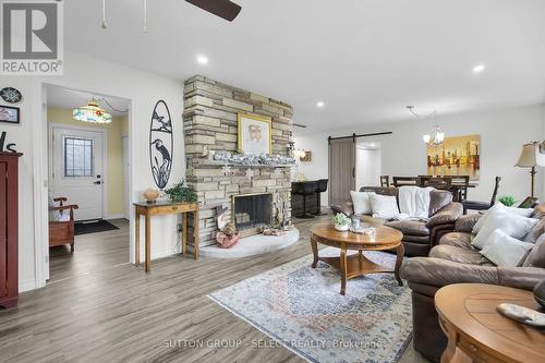 21069 Riverview Drive, Thames Centre, ON - Indoor Photo Showing Living Room With Fireplace