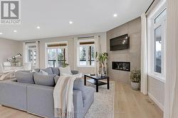 Propane fireplace surrounded by porcelain wall - 