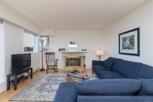 101-1540 Dallas Rd, Victoria, BC - Indoor Photo Showing Living Room With Fireplace
