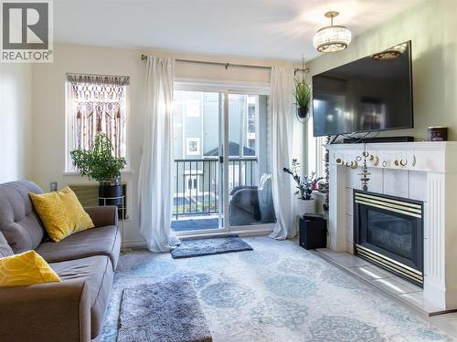 650 3 Street Sw Unit# 205, Salmon Arm, BC - Indoor Photo Showing Living Room With Fireplace