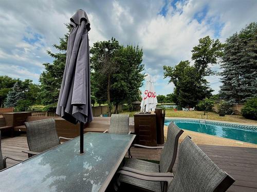 146 Wilkinson Crescent, Portage La Prairie, MB - Outdoor With In Ground Pool With Deck Patio Veranda