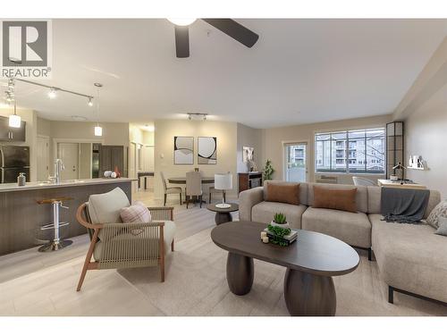 Virtually Staged Photo - 3733 Casorso Road Unit# 218, Kelowna, BC - Indoor Photo Showing Living Room