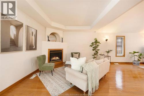469 John Harvey Crescent, Windsor, ON - Indoor Photo Showing Living Room With Fireplace