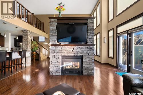 2522 Broderick Road, Regina, SK - Indoor Photo Showing Living Room With Fireplace