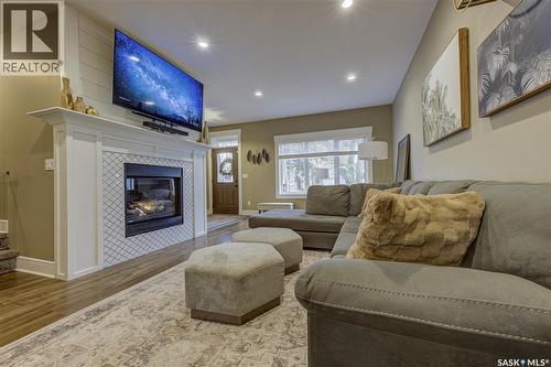 1129 7Th Street E, Saskatoon, SK - Indoor Photo Showing Living Room With Fireplace
