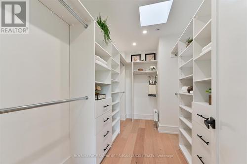 Principle bdrm walk in closet with skylight - 32 Treadway Boulevard, Toronto, ON - Indoor With Storage