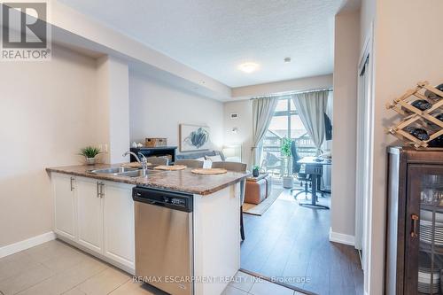 313 - 35 Southshore Crescent, Hamilton, ON - Indoor Photo Showing Kitchen With Double Sink