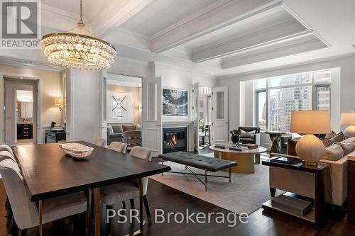 3605 - 311 Bay Street, Toronto, ON - Indoor Photo Showing Dining Room With Fireplace