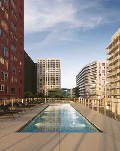 Pool - 402-2160 Rue Tansley, Montréal (Ville-Marie), QC - Outdoor With In Ground Pool
