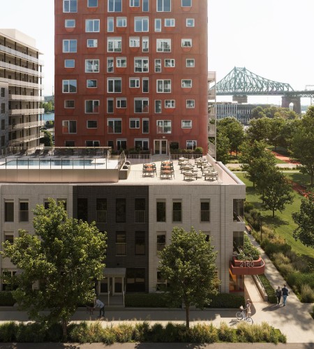 Piscine - 324-2160 Rue Tansley, Montréal (Ville-Marie), QC - Outdoor With Facade