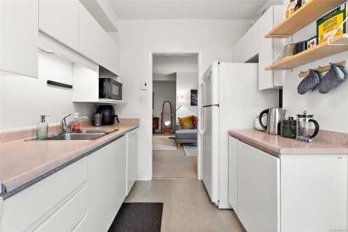 603-1010 View St, Victoria, BC - Indoor Photo Showing Kitchen With Double Sink