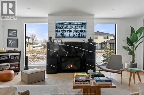1680 Orford Road Unit# 18, Lasalle, ON - Indoor Photo Showing Living Room With Fireplace