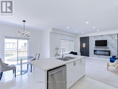 44 Dennis Avenue, Brantford, ON - Indoor Photo Showing Kitchen With Fireplace With Double Sink