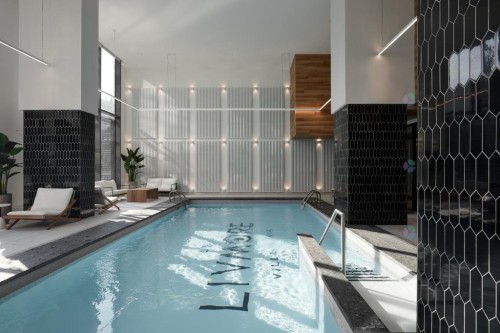 Pool - 2806-1180 Rue De Bleury, Montréal (Ville-Marie), QC - Indoor Photo Showing Other Room With In Ground Pool