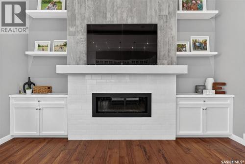 3406 Green Brook Road, Regina, SK - Indoor With Fireplace