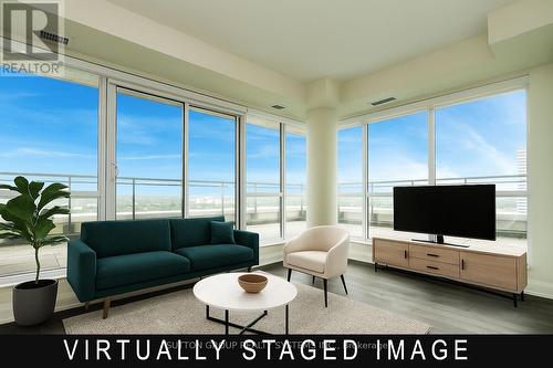 1801 - 15 Lynch Street, Brampton, ON - Indoor Photo Showing Living Room