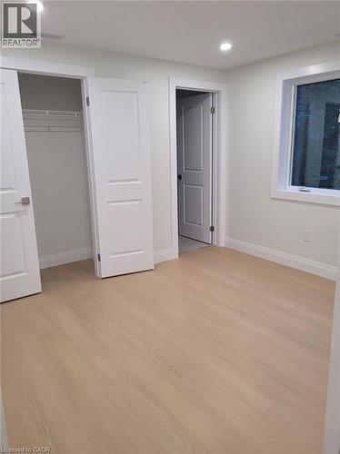 Unfurnished bedroom with recessed lighting, light wood-style floors, and a closet - 269 Dumfries Avenue Unit# Main, Kitchener, ON - Indoor Photo Showing Other Room