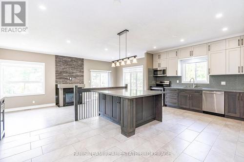 46 Kell Place, Barrie, ON - Indoor Photo Showing Kitchen With Fireplace
