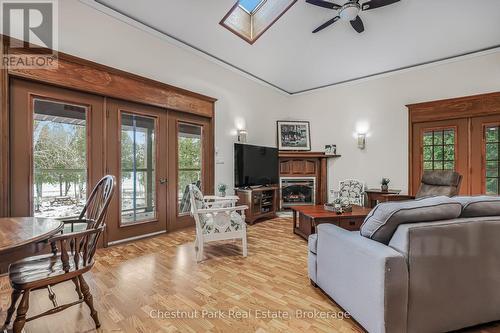 137 Pine Tree Harbour Road, Northern Bruce Peninsula, ON - Indoor Photo Showing Other Room With Fireplace