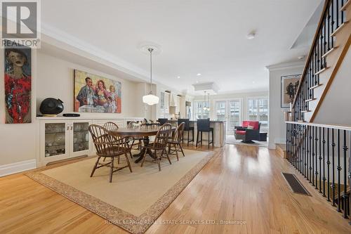 Dining Area with Custom Built-Ins Enhance Function - 26 - 2369 Ontario Street, Oakville, ON - Indoor Photo Showing Dining Room