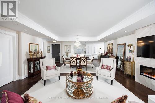 1802 - 2060 Lakeshore Road, Burlington, ON - Indoor Photo Showing Living Room With Fireplace