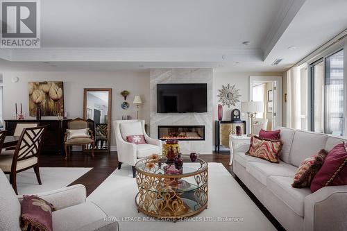 1802 - 2060 Lakeshore Road, Burlington, ON - Indoor Photo Showing Living Room With Fireplace