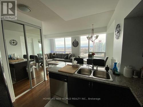 3906 - 208 Enfield Place, Mississauga, ON - Indoor Photo Showing Kitchen With Double Sink