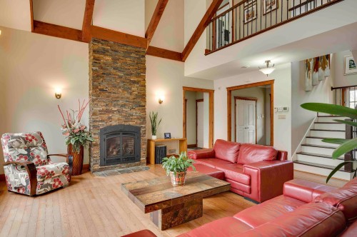 Salon - 29 Ch. Des Mésanges, Sainte-Anne-Des-Lacs, QC - Indoor Photo Showing Living Room With Fireplace