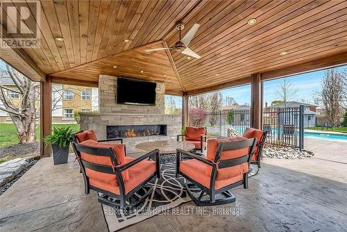 349 Valridge Drive, Hamilton, ON - Outdoor With Fireplace With Deck Patio Veranda With Exterior