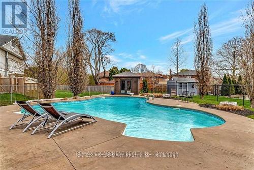 349 Valridge Drive, Hamilton, ON - Outdoor With In Ground Pool With Deck Patio Veranda With Backyard