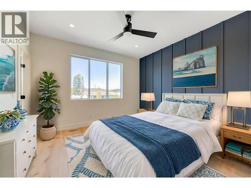 Virtually staged with fun design ideas - 857 Kinnear Court, Kelowna, BC - Indoor Photo Showing Bedroom