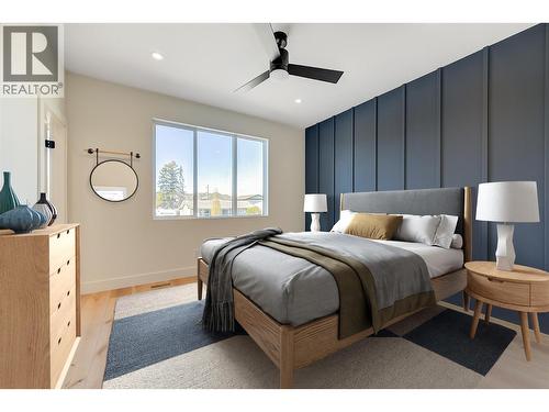 Virtually staged with fun design ideas - 857 Kinnear Court, Kelowna, BC - Indoor Photo Showing Bedroom