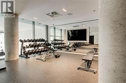 Workout area with floor to ceiling windows - 