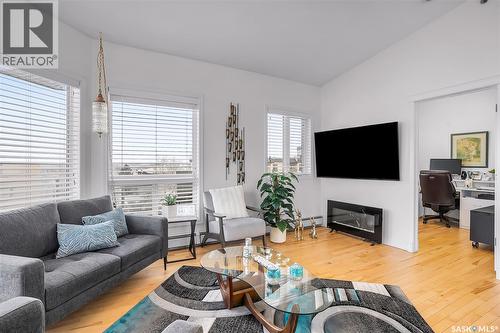414 110 Armistice Way, Saskatoon, SK - Indoor Photo Showing Living Room With Fireplace