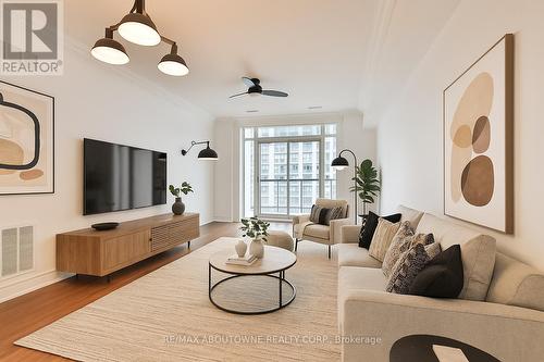 Virtually Staged - 509 - 1980 Imperial Way, Burlington, ON - Indoor Photo Showing Living Room