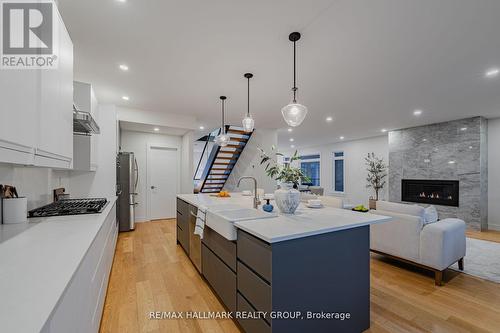 14 Thornton Avenue, Ottawa, ON - Indoor Photo Showing Kitchen With Fireplace With Upgraded Kitchen