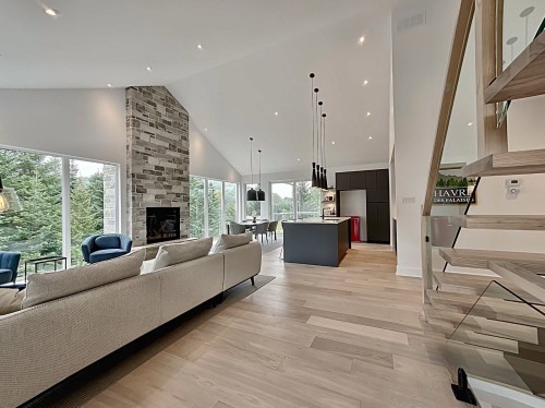 Salon - 1116 Ch. Du Massif, Piedmont, QC - Indoor Photo Showing Living Room With Fireplace