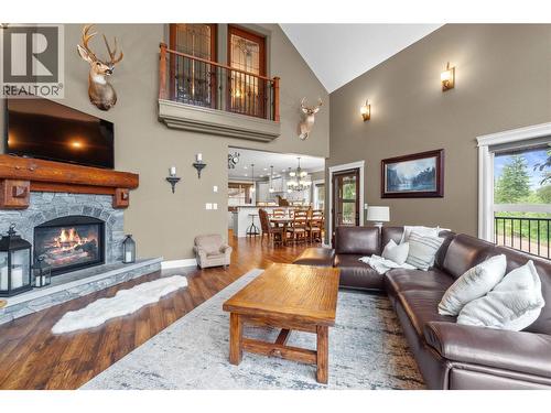 284 Terry Road, Enderby, BC - Indoor Photo Showing Living Room With Fireplace