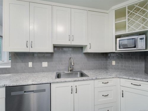 104-494 Marsett Pl, Saanich, BC - Indoor Photo Showing Kitchen With Upgraded Kitchen