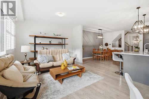 Engineered Hardwood Flooring Throughout Main Level - 3300 Jacob Way, Oakville, ON - Indoor Photo Showing Living Room