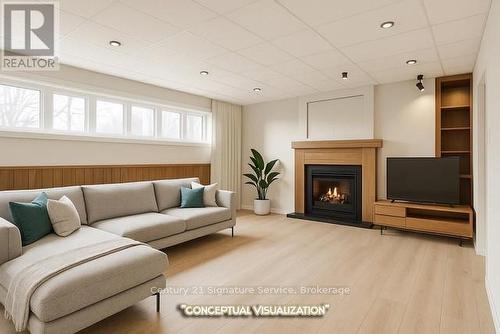 227 Elmwood Road, Oakville, ON - Indoor Photo Showing Living Room With Fireplace