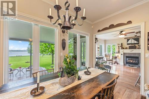 9430 County 2 Road W, Greater Napanee (Greater Napanee), ON - Indoor Photo Showing Dining Room With Fireplace