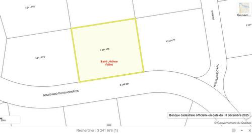 Plan (croquis) - Boul. Du Roi-Charles, Saint-Jérôme, QC 