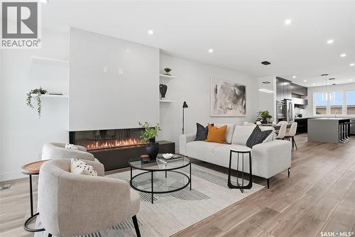 1139 13Th Street E, Saskatoon, SK - Indoor Photo Showing Living Room With Fireplace