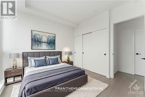 Virtually Staged Bedroom - 718 - 560 Rideau Street, Ottawa, ON - Indoor Photo Showing Bedroom