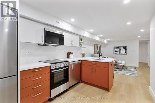 Basement - 396 Jones Avenue, Toronto, ON - Indoor Photo Showing Kitchen With Stainless Steel Kitchen With Upgraded Kitchen