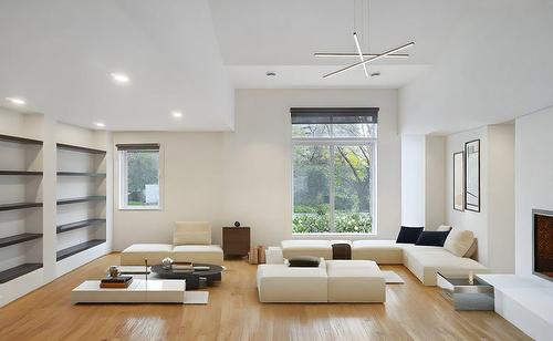Living room - 303-67 Rue Berlioz, Montréal (Verdun/Île-Des-Soeurs), QC - Indoor Photo Showing Living Room With Fireplace